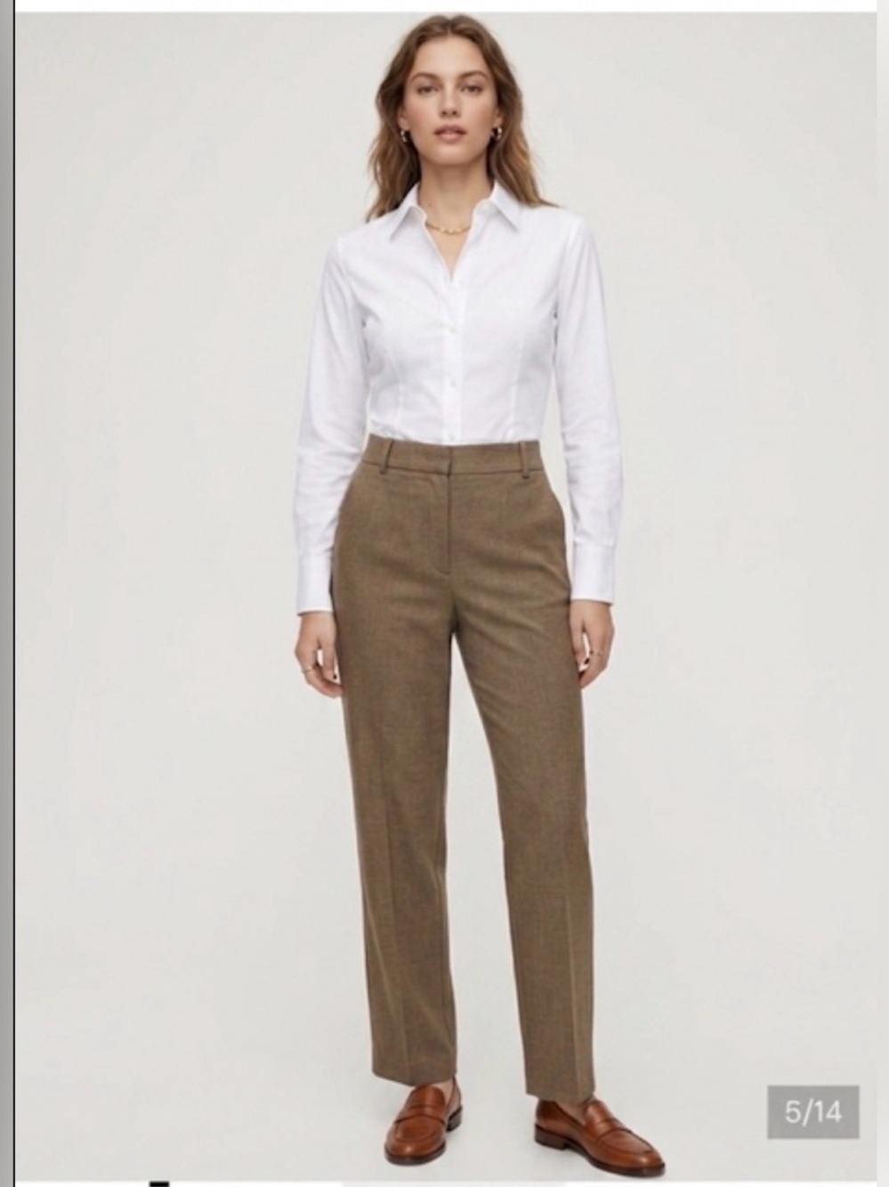 Babaton Atelier Command Pants Color is Oxford Tan Camel Size 4 office Casual